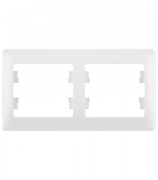 Рамка Schneider Electric Glossa GSL000102 двухместная горизонтальная белая